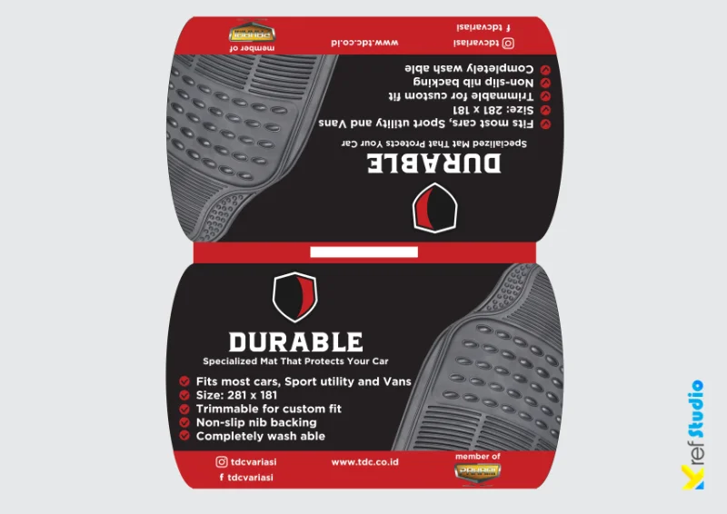 portofolio label Durable Karpet mobil